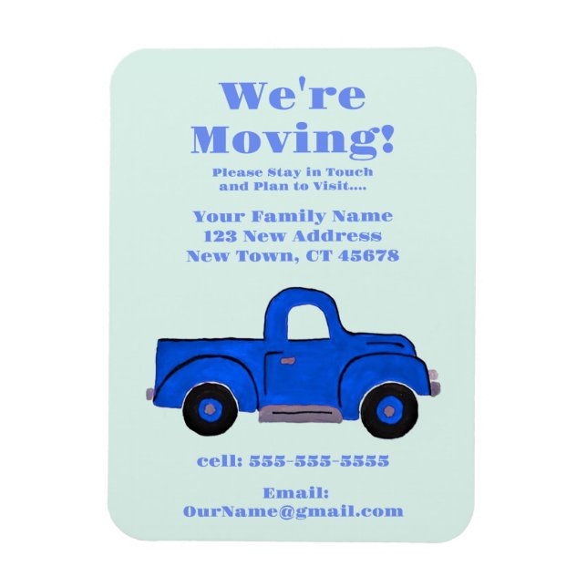 We're Moving Flat Announcement Card Magnet (Vertical)