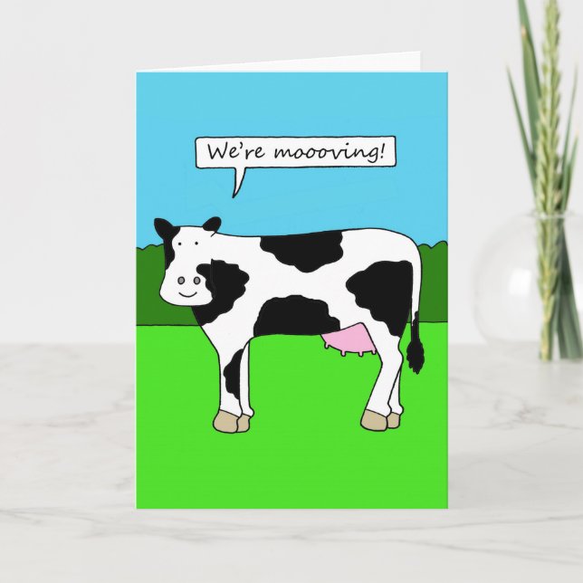 We're Moving New Home House Premises Cartoon Announcement (Front)