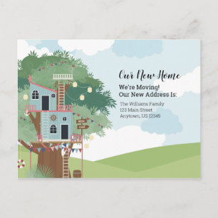 We're Moving Our New Home Treehouse Address Change Postcard