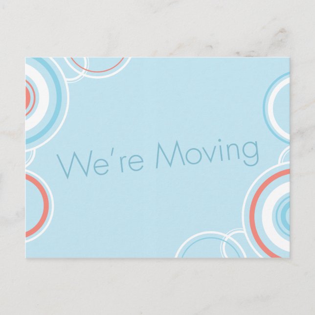 We're Moving - Pink & Blue Announcement Postcard (Front)