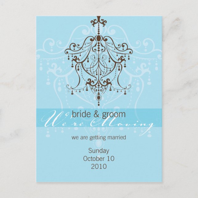 WE'RE MOVING POSTCARD :: chandelier (Front)