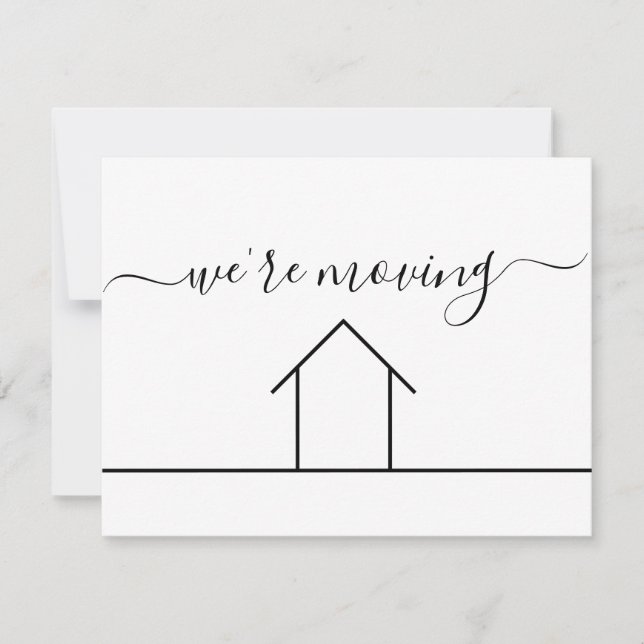 We're Moving Simple Modern Change of Address Card (Front)
