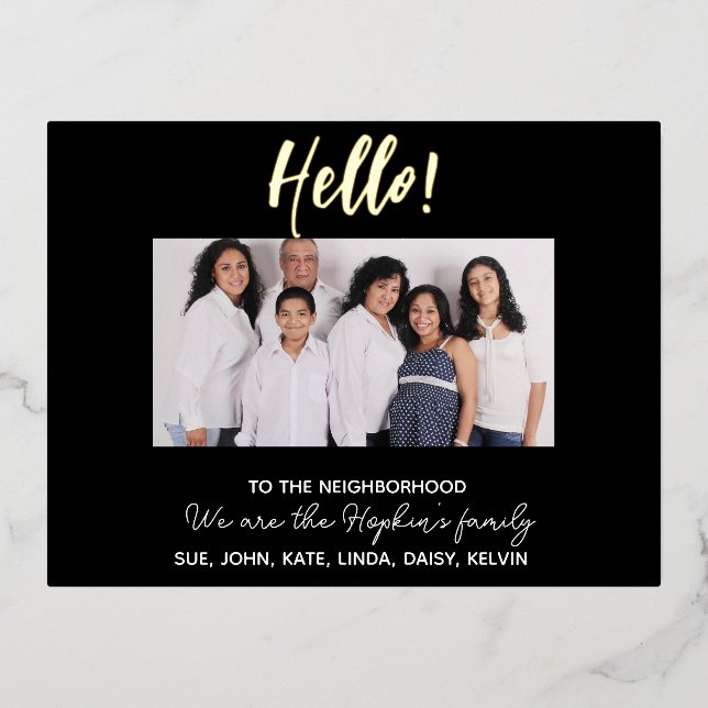 We're New to the Neighbourhood" Photo Announcement (Front)