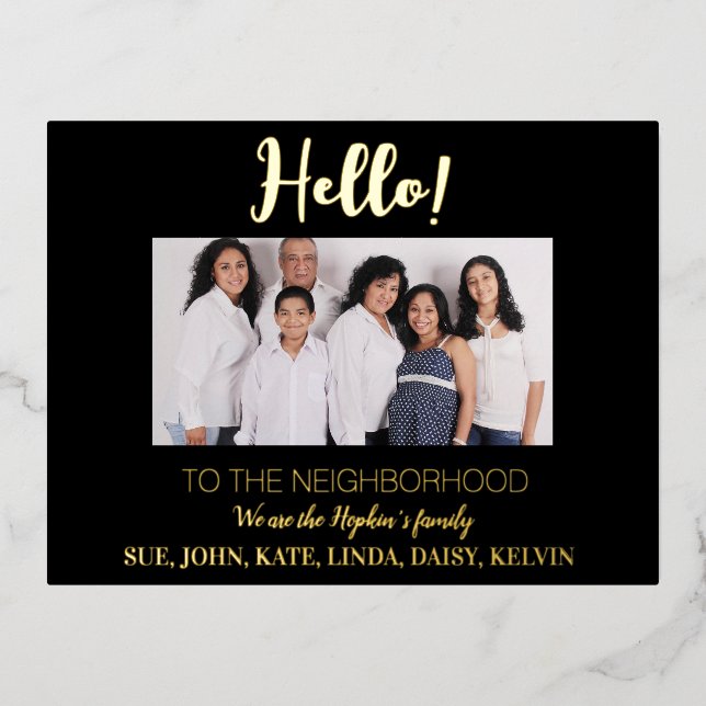 We're New to the Neighbourhood" Photo Announcement (Front)