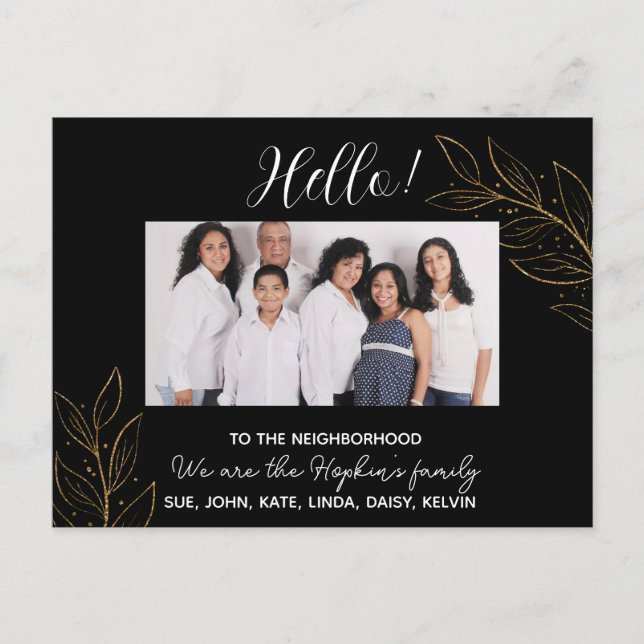 We're New to the Neighbourhood" Photo Announcement Postcard (Front)