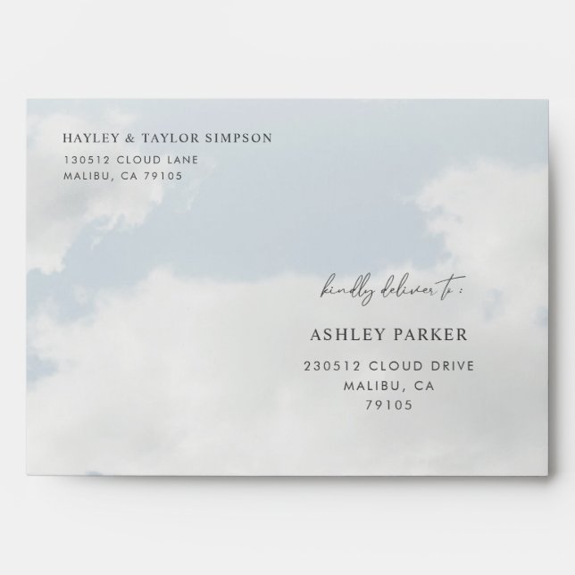 WE're On Cloud 9 Baby Shower Address Envelope (Front)