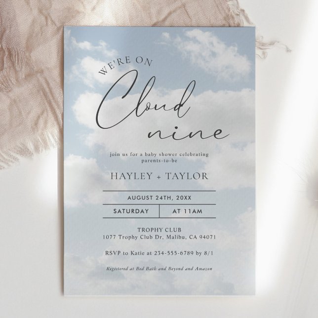 We're On Cloud 9 Baby Shower Invitation (Creator Uploaded)