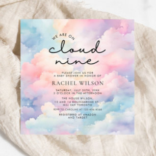 We're On Cloud 9 Baby Shower Invitation