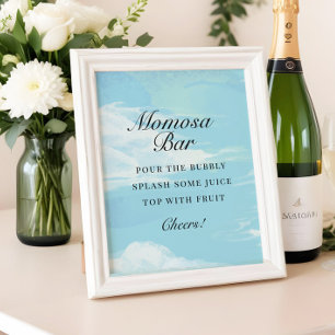 We're On Cloud 9 Baby Shower Mimosa Bar Sign
