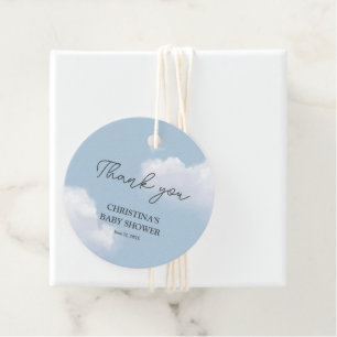 We're on Cloud 9 Blue Boy Baby Shower Thank You Favour Tags