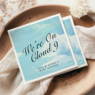 We're on Cloud 9 Blue Sky Couples Baby Shower Napkin