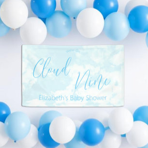 We're On Cloud Nine Baby Shower Banner