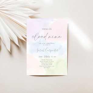 We're on Cloud Nine Baby Shower Invitation