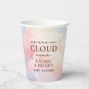 We're on Cloud Nine Dreamy Sky Baby Shower Paper Cups