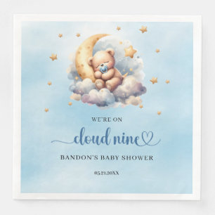 We're on cloud nine sleeping teddy bear boy napkin