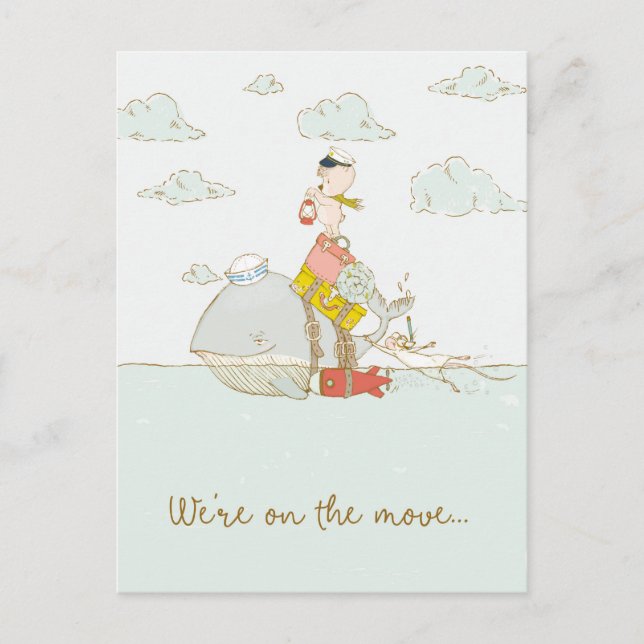 We're On The Move Postcard (Front)