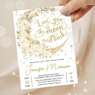 Were Over The Moon Baby Shower Gender Neutral Invitation
