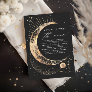 We're Over The Moon Baby Shower Invitation