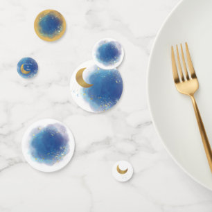 We're Over the Moon Baby Shower plates Confetti