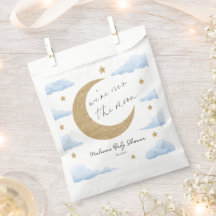 We're Over The Moon Blue Celestial Baby Shower