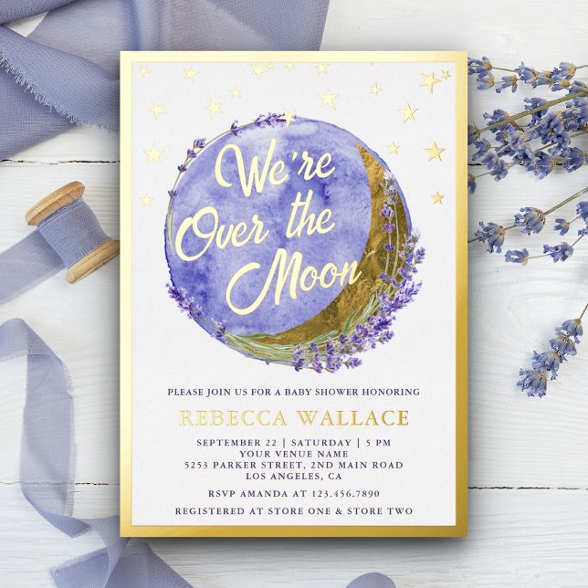 We're Over The Moon Lavender Baby Shower Gold (Creator Uploaded)