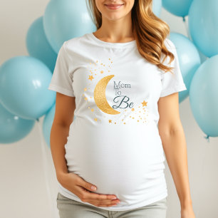 We're Over the Moon Mom To Be Baby Shower Tri-Blend Shirt