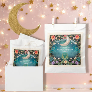 We're Over the Moon Pink Floral Girl Baby Shower Favour Bags