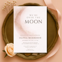 We're Over The Moon Pink Girl Baby Shower