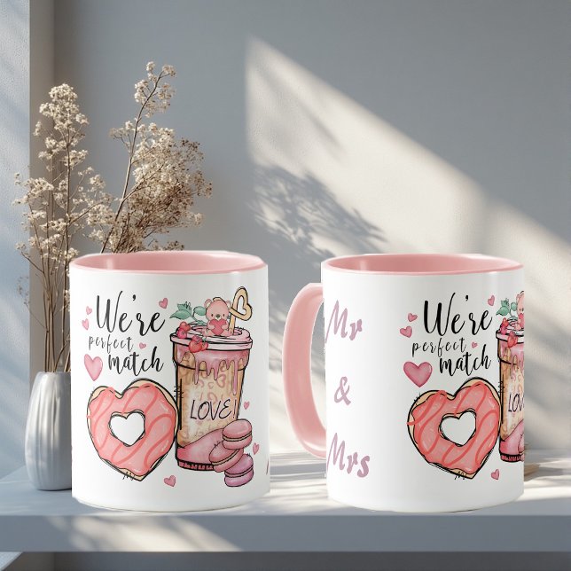 We're Perfect Match Mr & Mrs Couple Romantic Funky Mug (We're Perfect Match Mr & Mrs Couple Romantic Funky Mug)