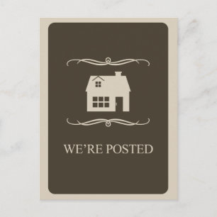 we're posted announcement : mod home postcard