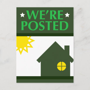 we're posted announcement : pop home postcard