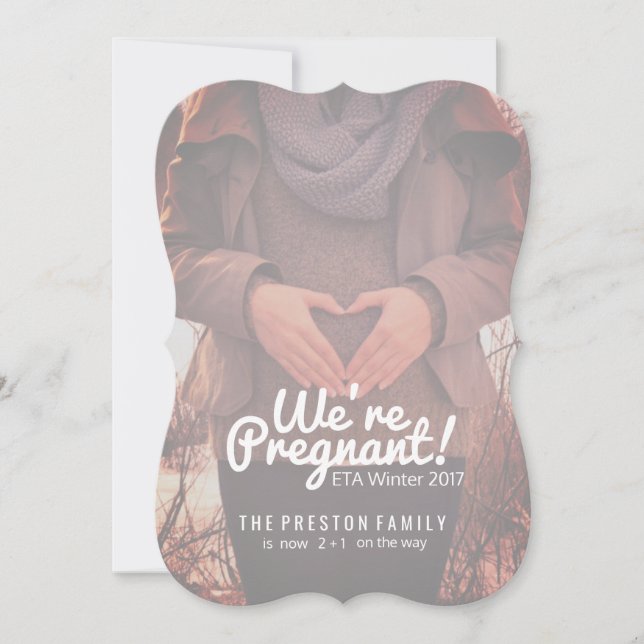 We're Pregnant Customised Pregnancy Announcement (Front)