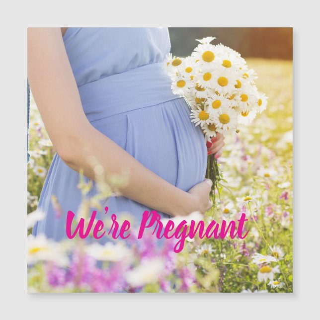 We're Pregnant Invitation Magnet Card (Front)