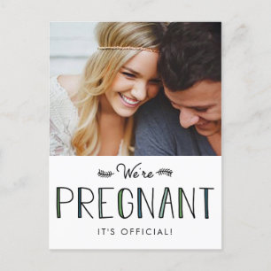 We're Pregnant Pregnancy Announcement Postcard