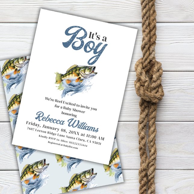 We're Reel Excited Little Fisherman Baby Shower Invitation (Creator Uploaded)