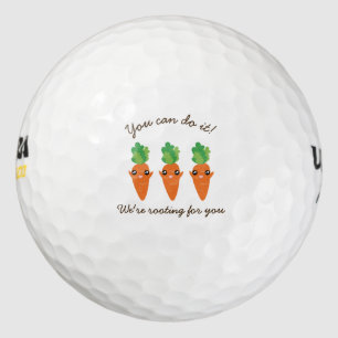 We're Rooting For You Funny Encouraging Carrots Golf Balls