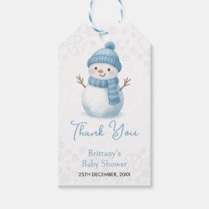We're Snow Excited Snowmen Boy Baby Shower Gift Tags