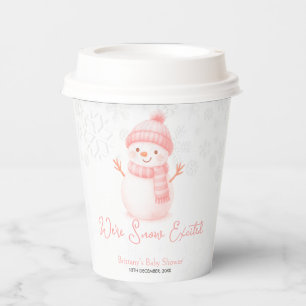 We're Snow Excited Snowmen Girl Baby Shower Paper Cups