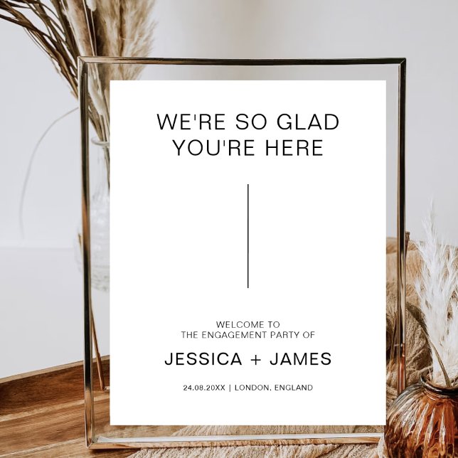 We're So Glad You're Here Modern Wedding Welcome Poster (Creator Uploaded)
