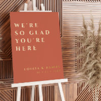 We're So Glad You're Here Terracotta Wedding