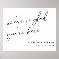 We're So Glad You're Here Wedding Welcome