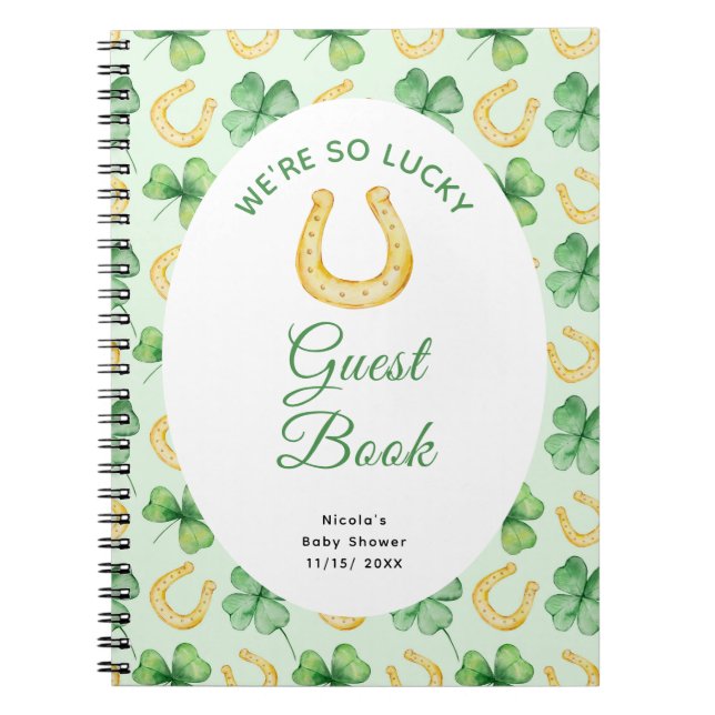 We're So Lucky Horseshoe St Patrick's Baby Shower Notebook