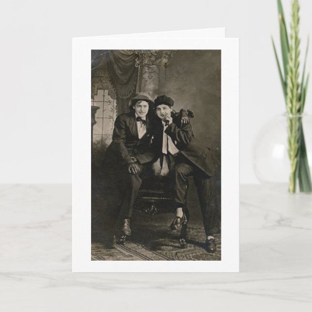 We're So Much Alike Lesbian Vintage Greeting Card (Front)