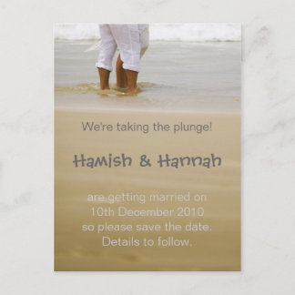 We're taking the plunge! announcement postcard