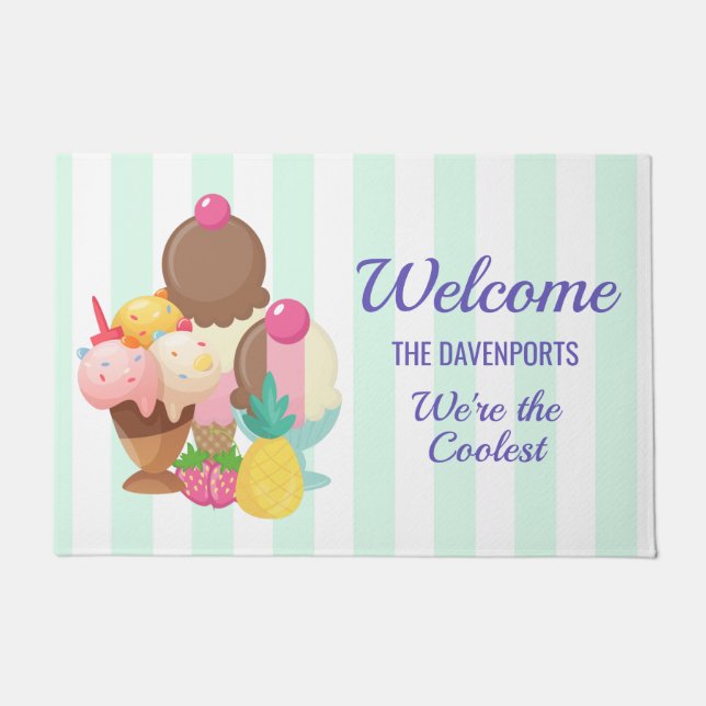 We're The Coolest Ice Cream Welcome Doormat (Front)