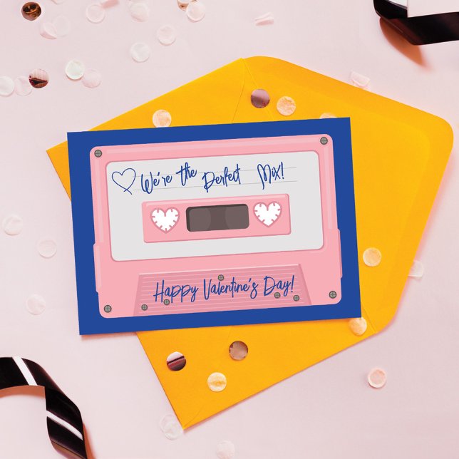 We're The Perfect Mix Cassette Tape Valentines Day Holiday Card (We're The Perfect Mix Cassette Tape Valentines Day Holiday Card)
