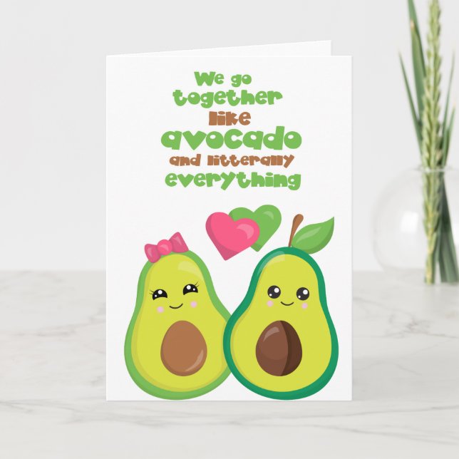 We're Together Avocado Love Anniversary Birthday Card (Front)