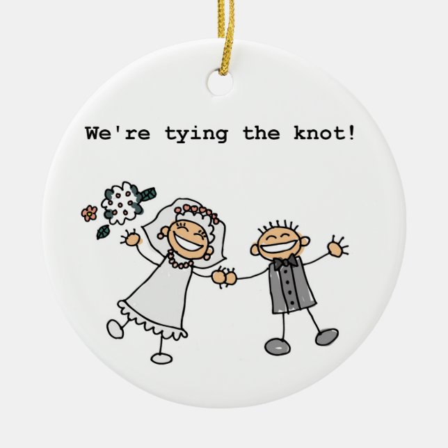 We're Tying the Knot Ceramic Tree Decoration (Front)