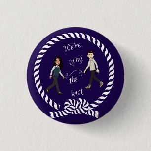 We're Tying The Knot Nautical Coloured Anime   3 Cm Round Badge
