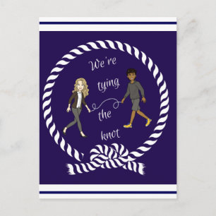 We're Tying The Knot Nautical Coloured Anime Postcard